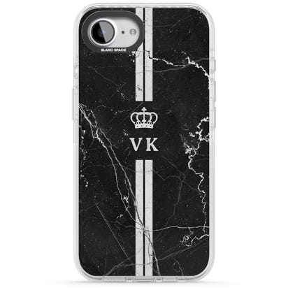 Personalised Black Marble Stripe Initials