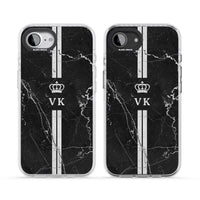 Personalised Black Marble Stripe Initials