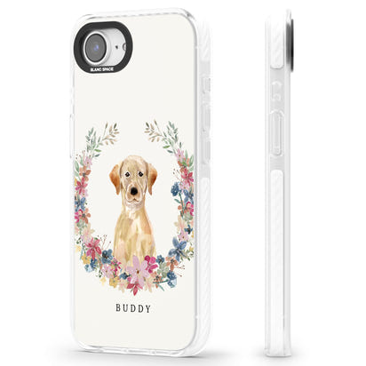 Portrait floral personnalisé d'un Labrador Retriever jaune