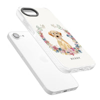 Portrait floral personnalisé d'un Labrador Retriever jaune