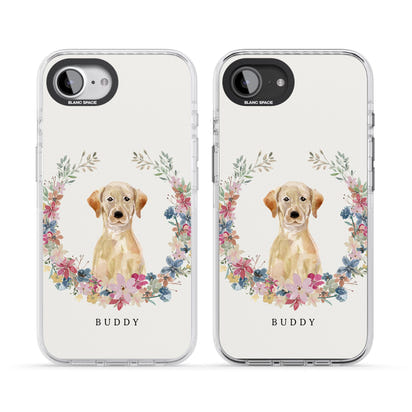 Portrait floral personnalisé d'un Labrador Retriever jaune