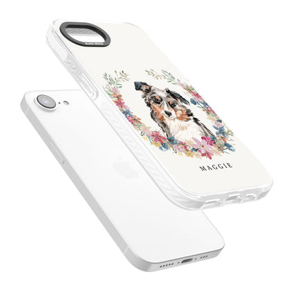 Personalised Australian Shepherd Floral Portrait