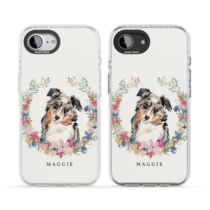 Personalised Australian Shepherd Floral Portrait