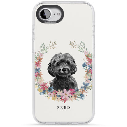 Personalised Black Cockapoo Floral Portrait