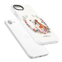 Personalised English Bulldog Floral Portrait