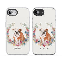 Personalised English Bulldog Floral Portrait