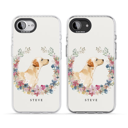 Personalised Yellow Labrador Floral Portrait