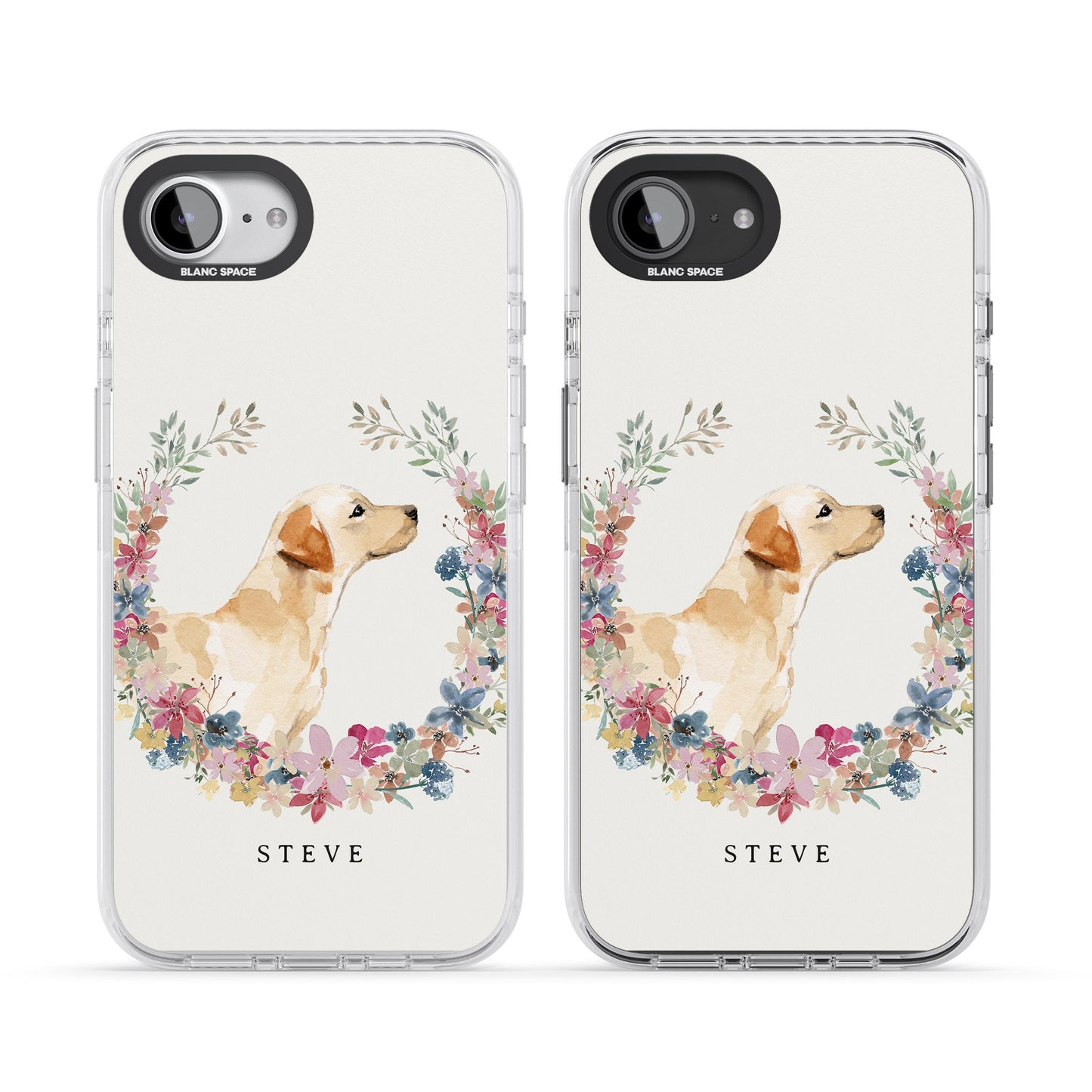 Personalised Yellow Labrador Floral Portrait