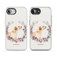 Personalised Yellow Labrador Floral Portrait