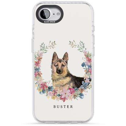 Personalised German Shepherd Floral Portrait