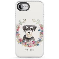 Personalised Watercolor Schnauzer Floral Portrait