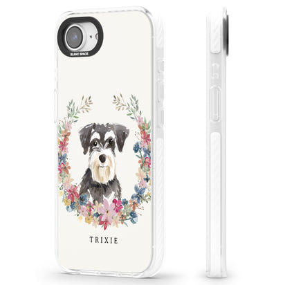 Personalised Watercolor Schnauzer Floral Portrait