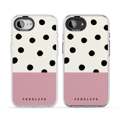 Personalised Pink Border Polka Dot