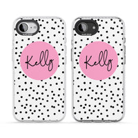 Personalised Pink Circle & Dots