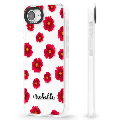 Personalised Red Peonies & Cursive