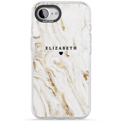 Personalised White & Gold Swirl Marble