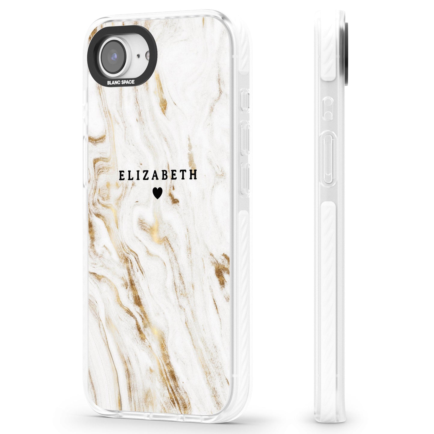 Personalised White & Gold Swirl Marble