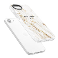 Personalised White & Gold Swirl Marble