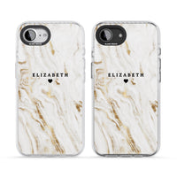 Personalised White & Gold Swirl Marble