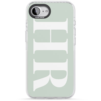 Lettres personnalisées blanches et vert d'eau