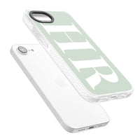 Lettres personnalisées blanches et vert d'eau