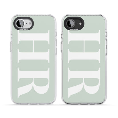 Lettres personnalisées blanches et vert d'eau