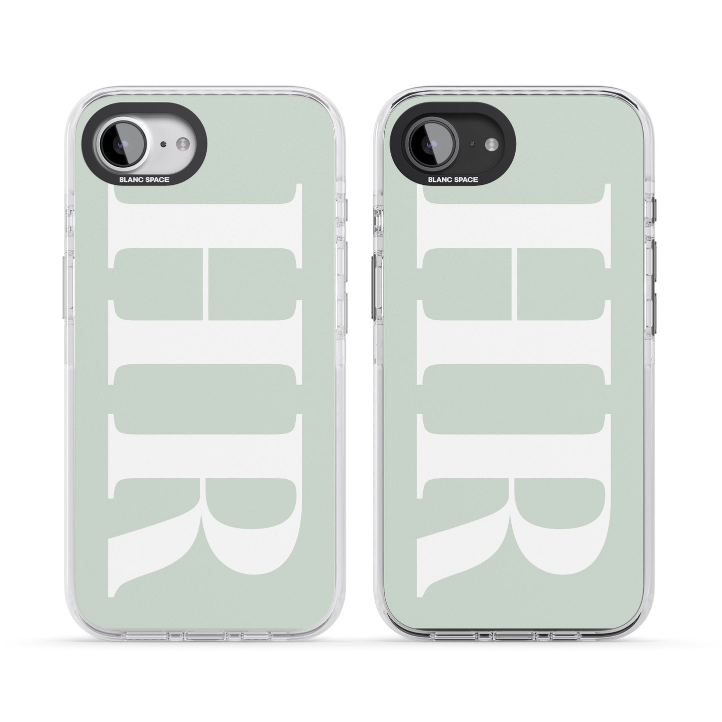 Lettres personnalisées blanches et vert d'eau