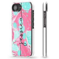 Personalised Turquoise & Pink Marbled