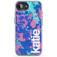 Personalisiertes marineblau-türkisfarbenes Marmor-Design