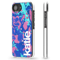 Personalisiertes marineblau-türkisfarbenes Marmor-Design