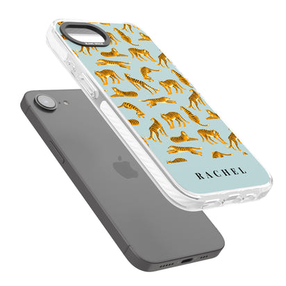 Personalised Turquoise Tiger Pattern