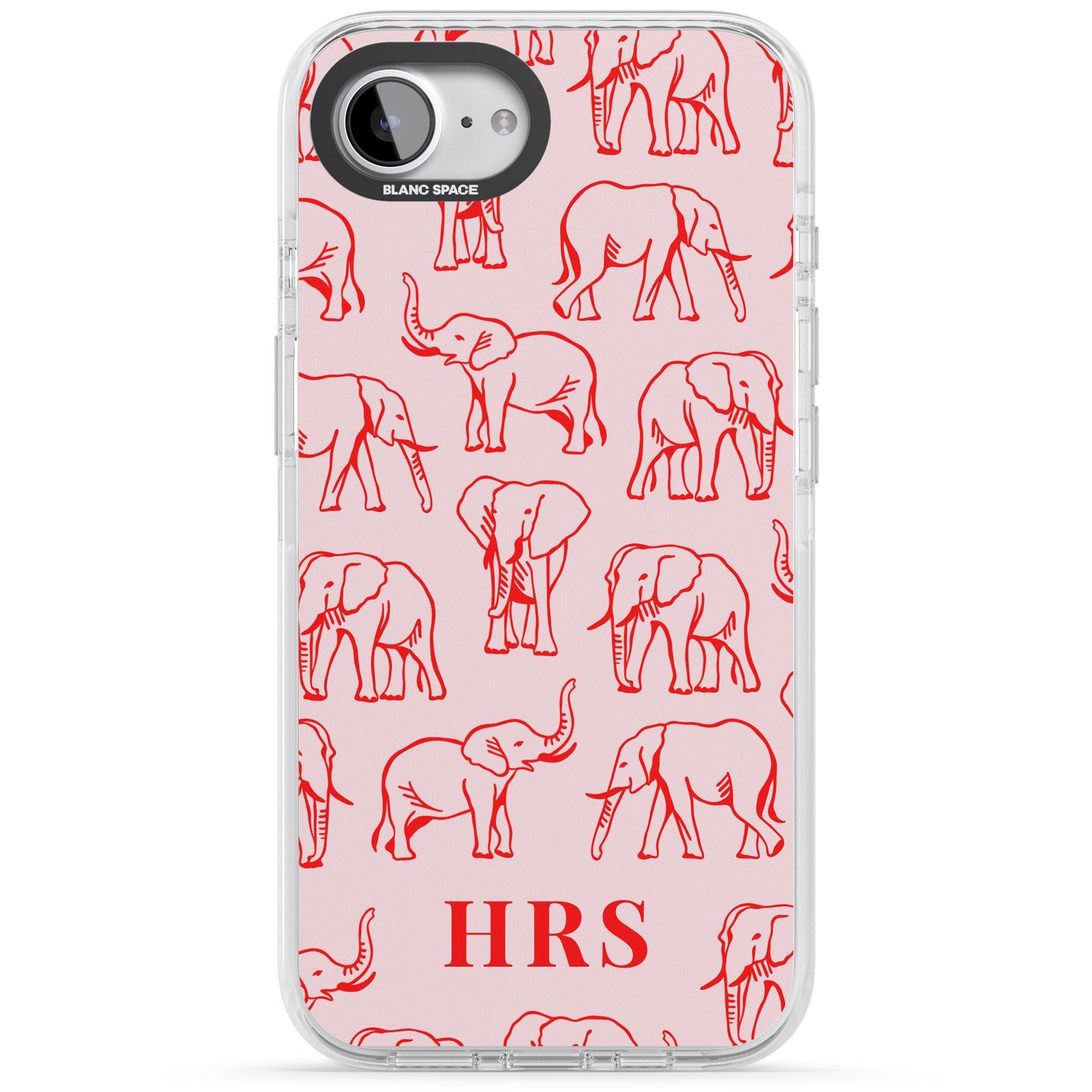 Personalised Red Elephant Outline