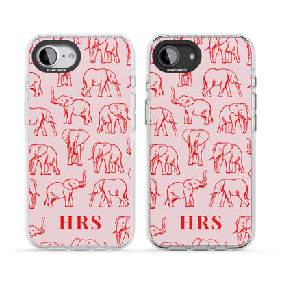 Personalised Red Elephant Outline