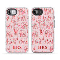 Personalised Red Elephant Outline