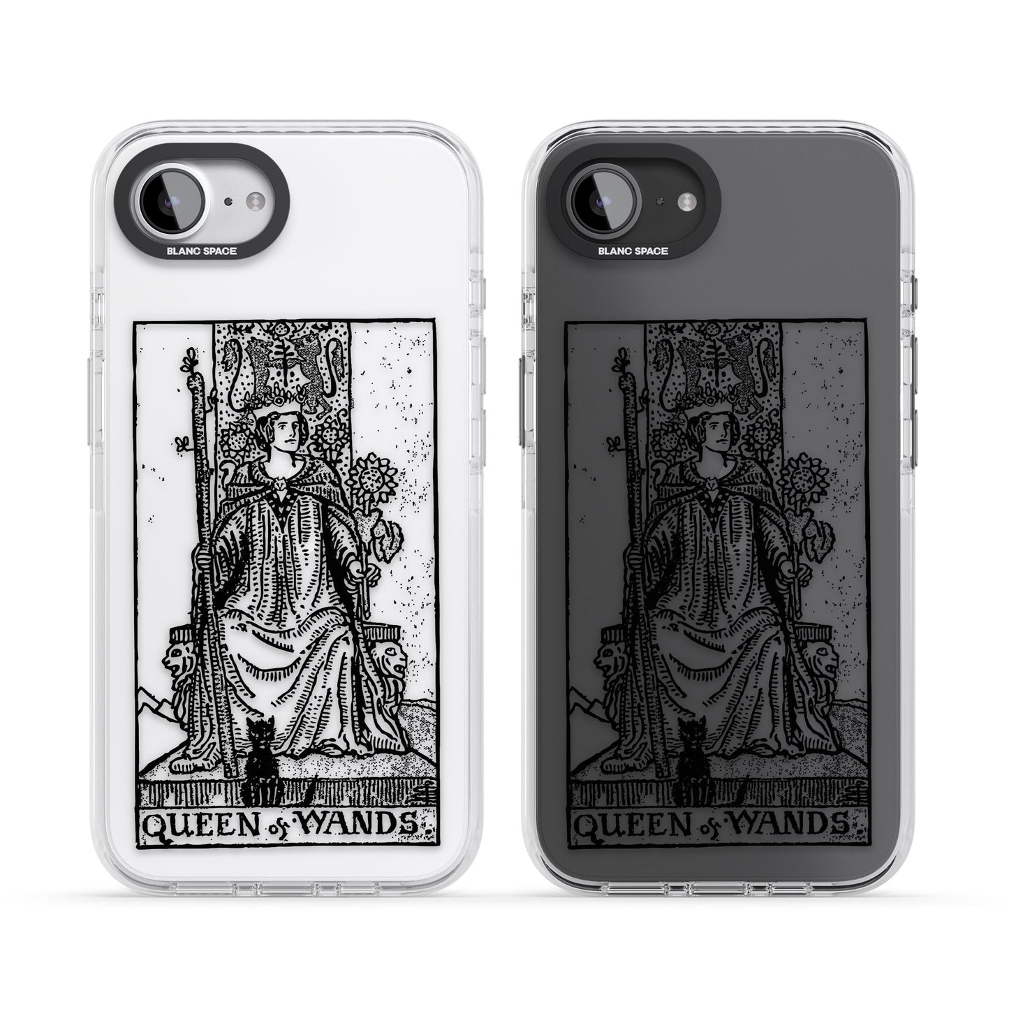 Personalisierte Tarotkarte „Königin der Stäbe“ (transparent)