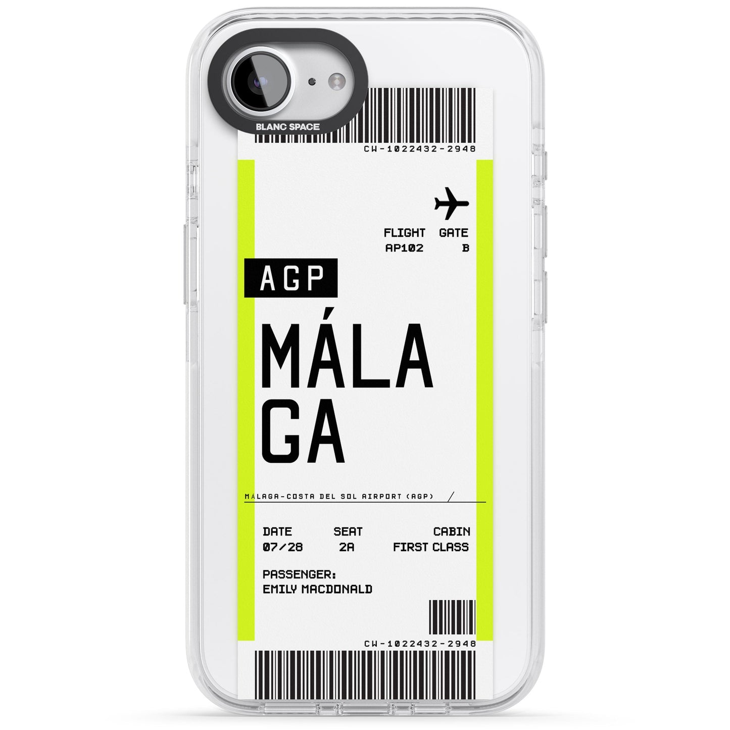 Personalised Málaga Boarding Pass