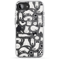 Cartoon Cat Collage Black & White