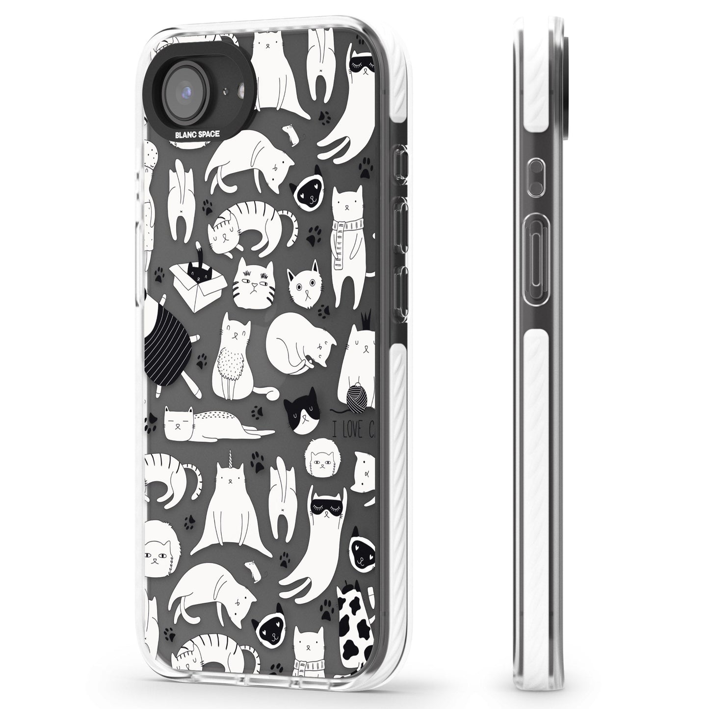 Cartoon Cat Collage Black & White