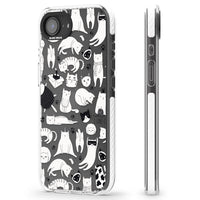 Cartoon Cat Collage Black & White