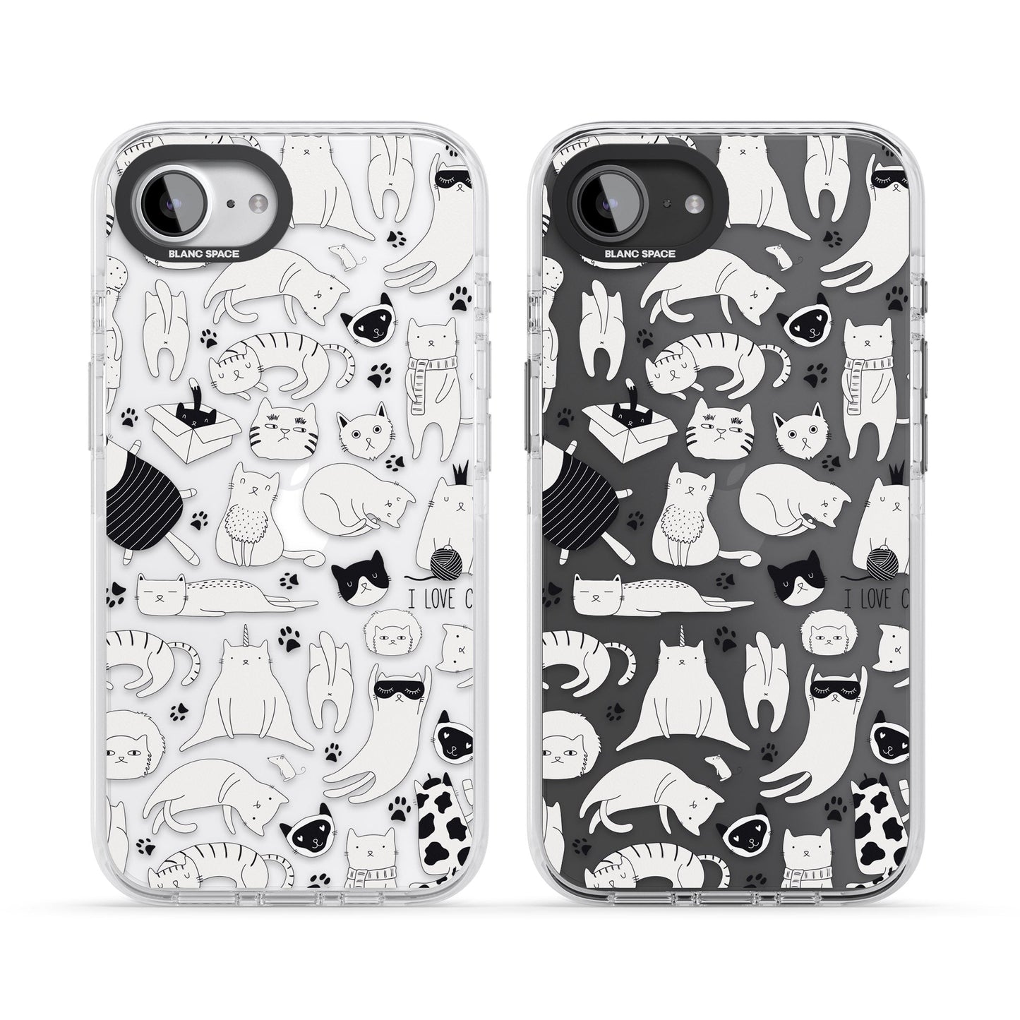 Cartoon Cat Collage Black & White