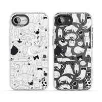 Cartoon Cat Collage Black & White