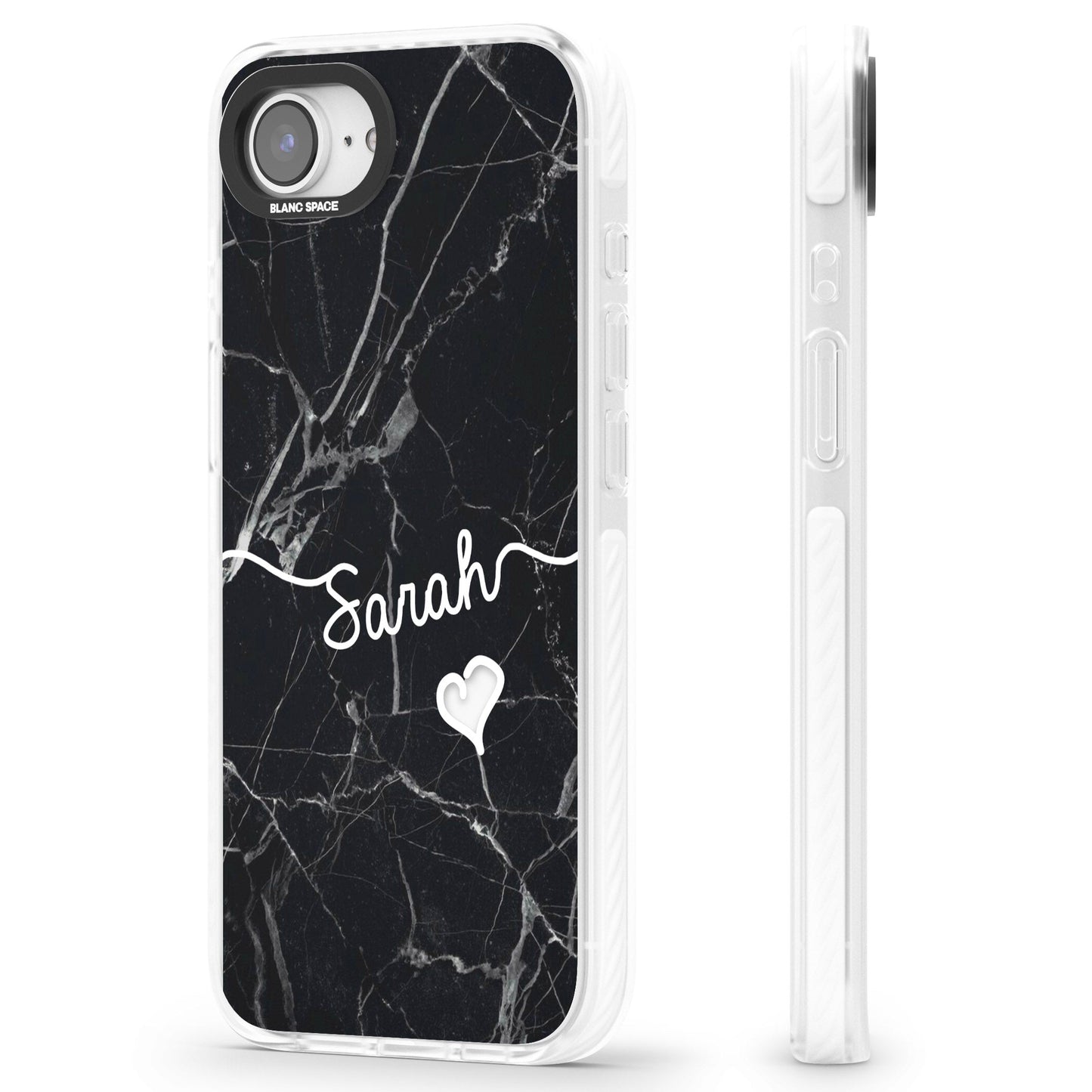 Personalised Black Marble Heart