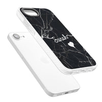 Personalised Black Marble Heart