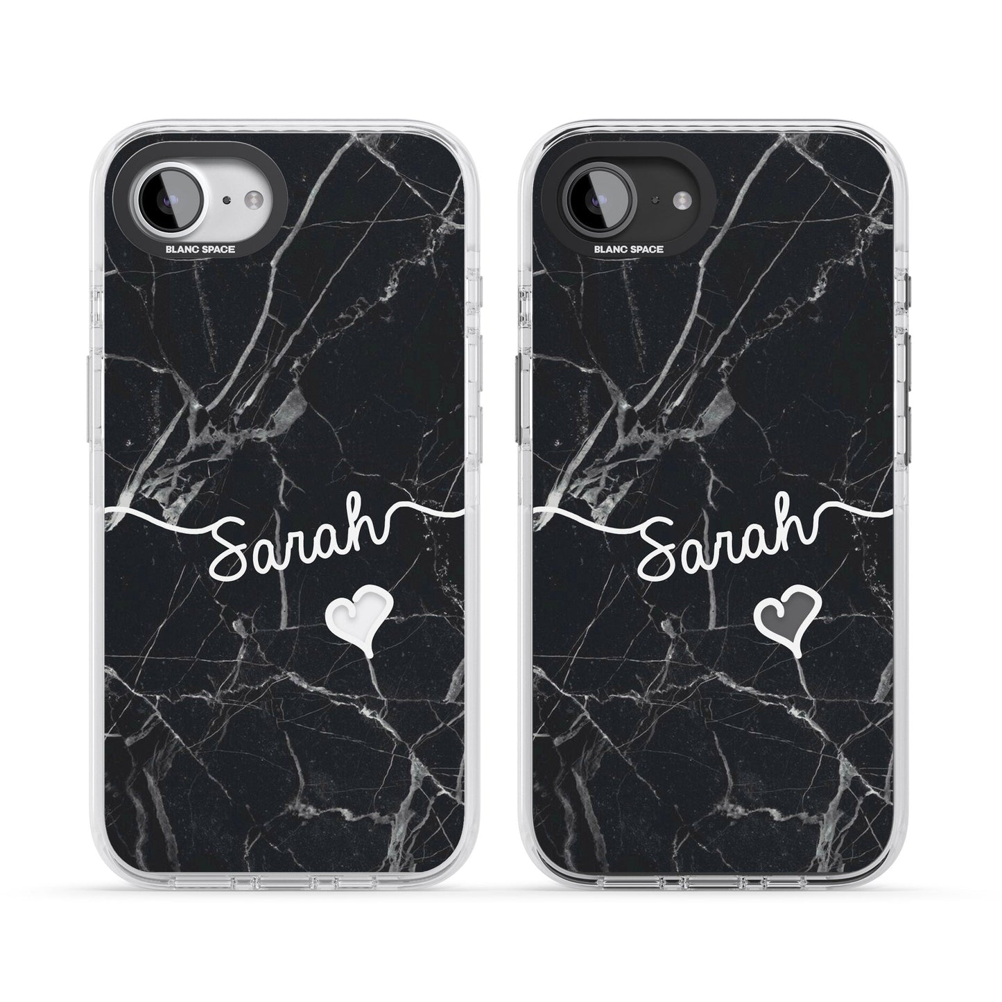 Personalised Black Marble Heart