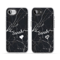 Personalised Black Marble Heart