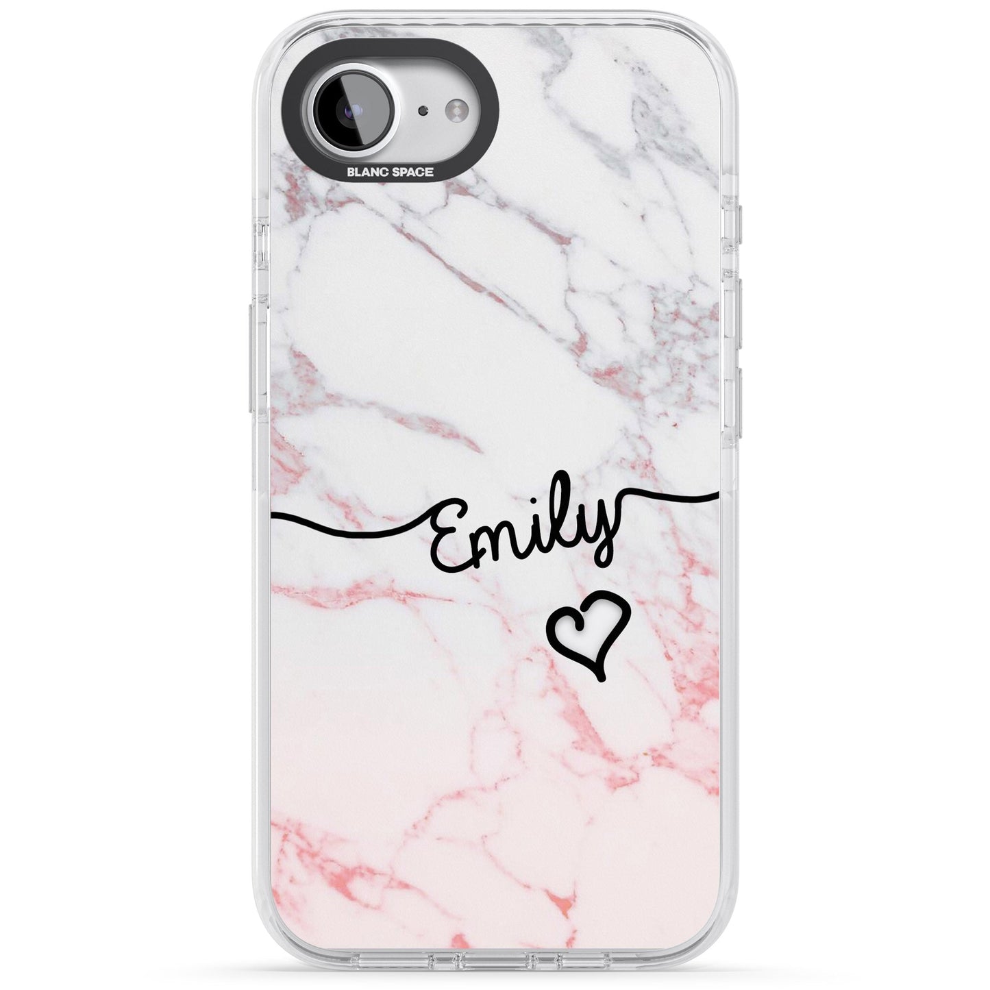 Personalised Pink Fade Marble Heart