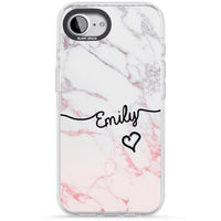 Personalised Pink Fade Marble Heart