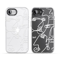 Abstract Line Art White Clear