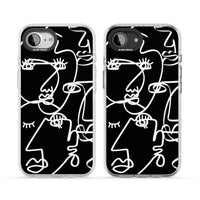 Art abstrait au trait blanc et noir