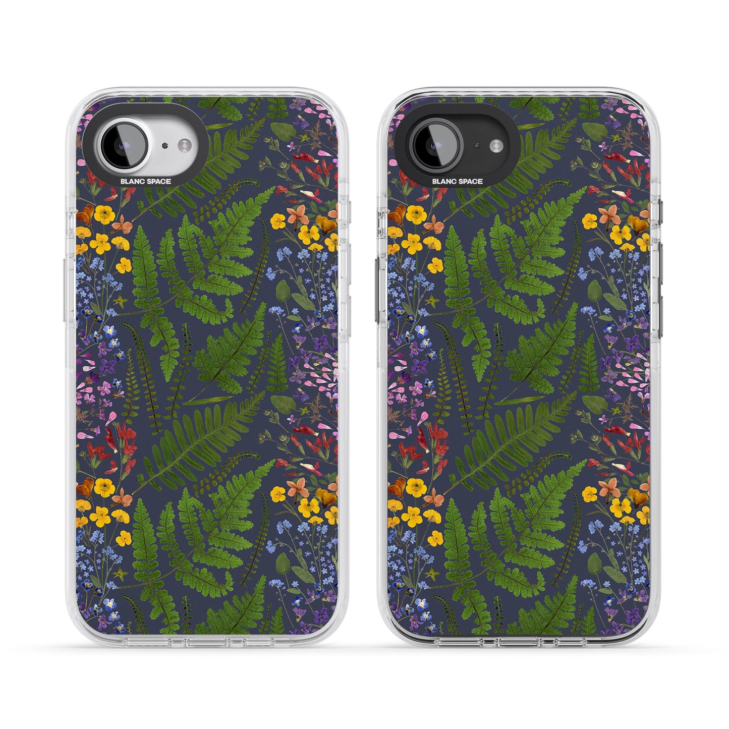 Busy Floral And Fern Design Navy